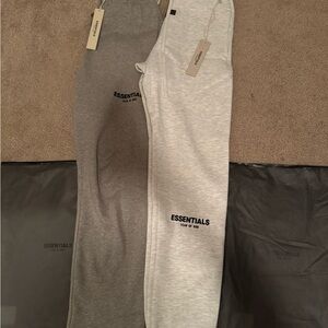 Fear of God Essentials Gray and Cream Sweatpants